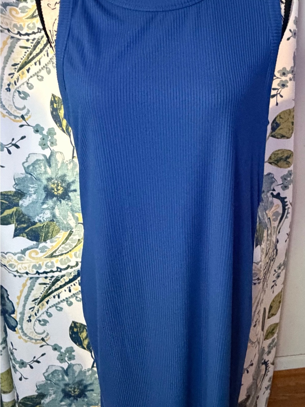 Women's Royal Blue Ribbed Tank Dress